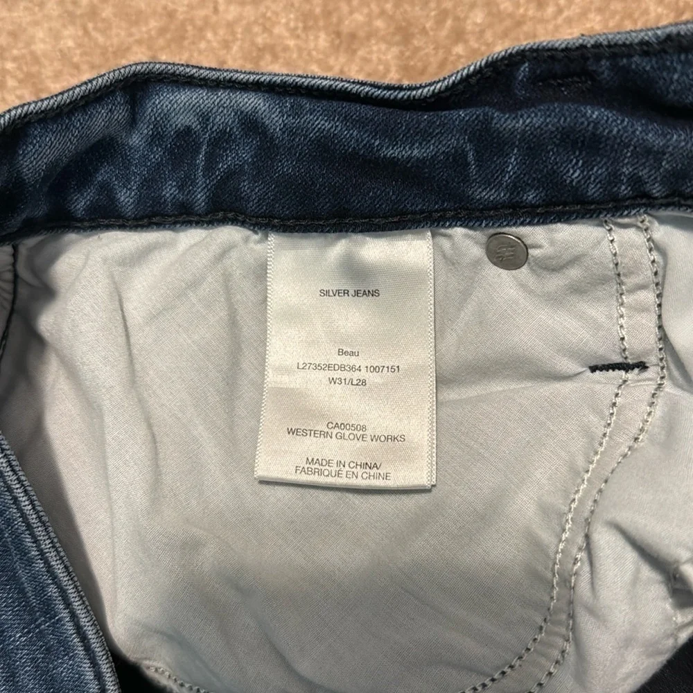 Silver Jeans Beau waist 31 Length 28